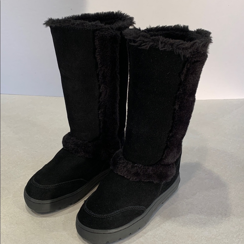 Style & Co. Black Fur-Lined Kids Boots Size 5 (big girl)